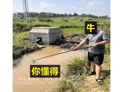 单杆麻鱼锂电一体机,一体竿抄网,电池一杆清